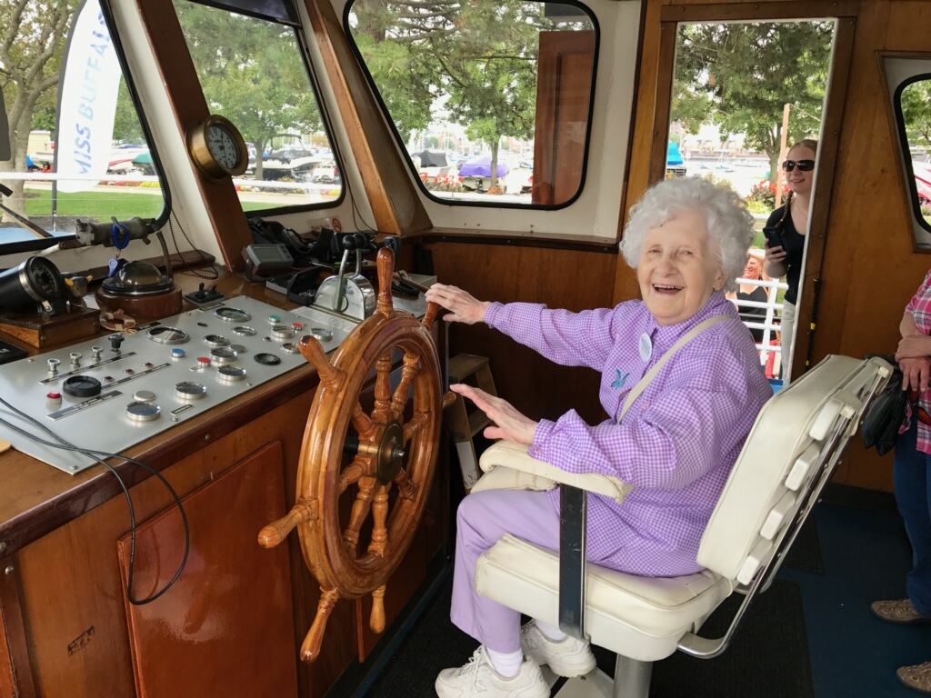 Mary Take The Helm Of The Miss Buffalo Image
